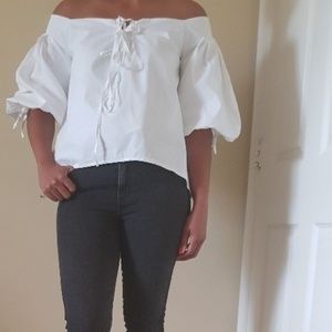 OFF THE SHOULDER BLOUSE  VERY CUTE !! EUC